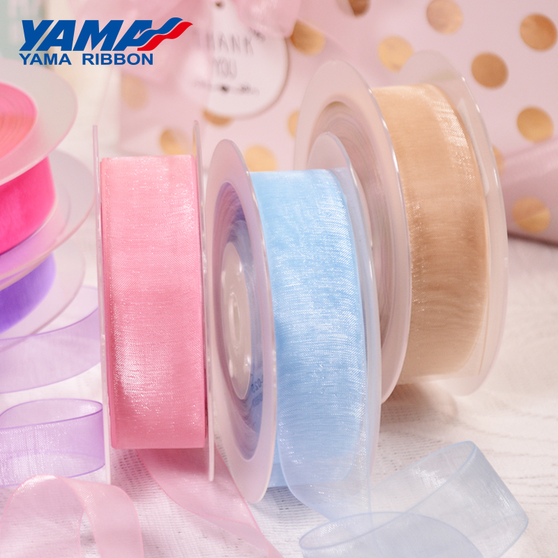 Ribbon Organza Roll - YAMA-Cinta de seda de Organza transparente,