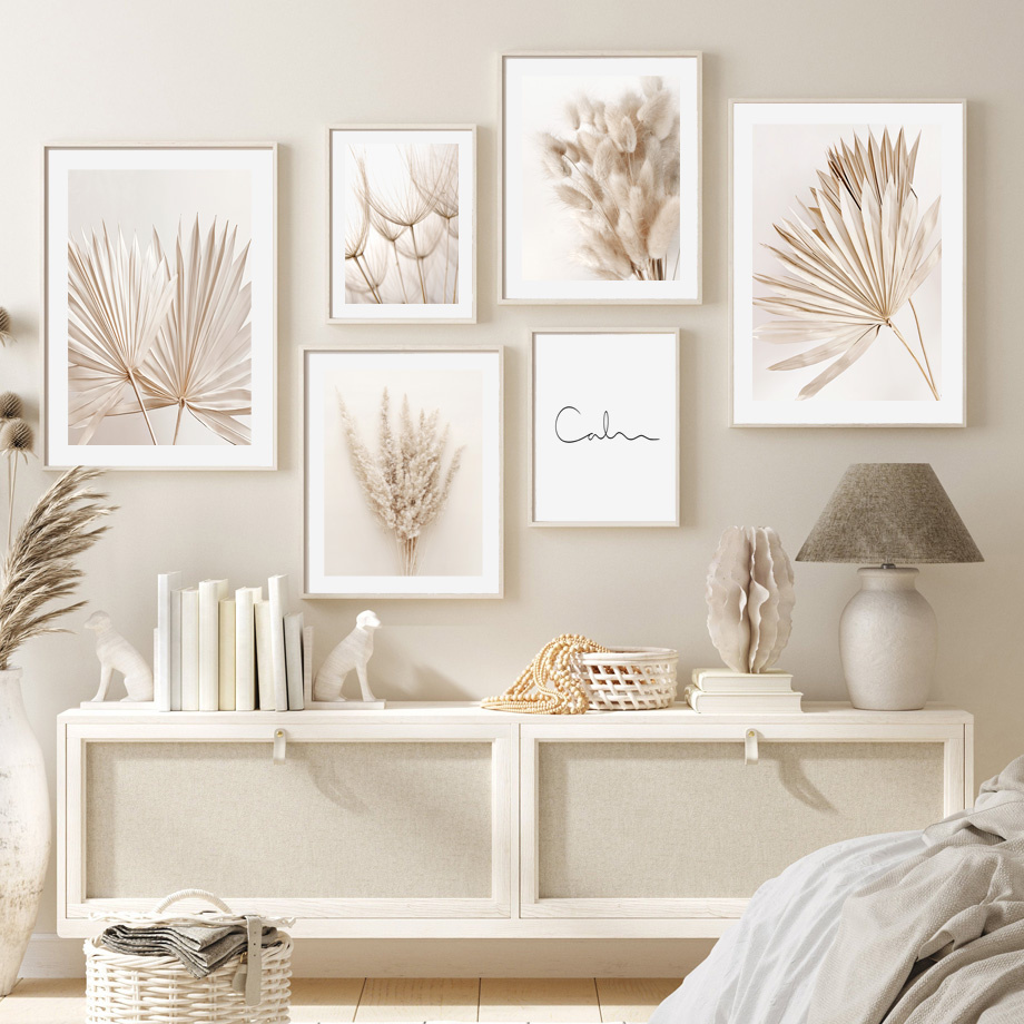 Mural de Arte Boho en Beige Ne - Palm Leaf Dried reseña y precio